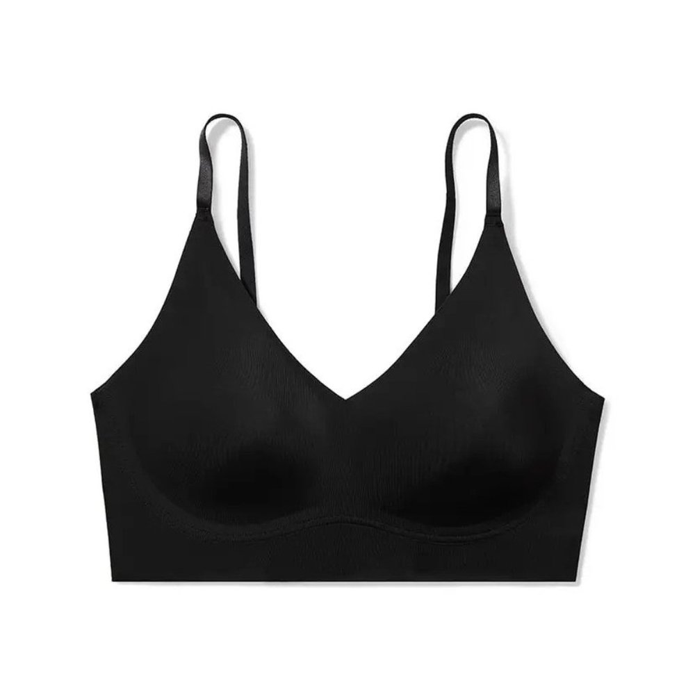 True & Co True Body Lift Full Cup Triangle Bra Bralette XS Black